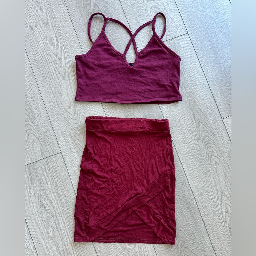 MAROON / WINE RED SKIRT SET